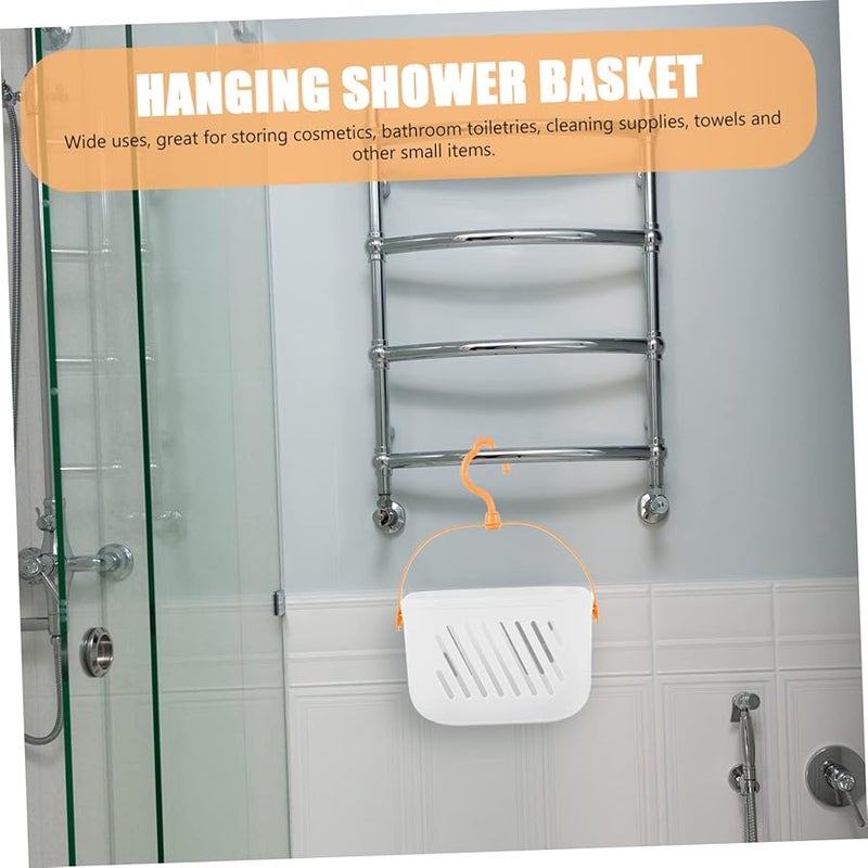 Zerodeko White Hanging Plastic Shower Basket Organizer Space Saving Portable Storage For Bathroom Kitchen - Image 4
